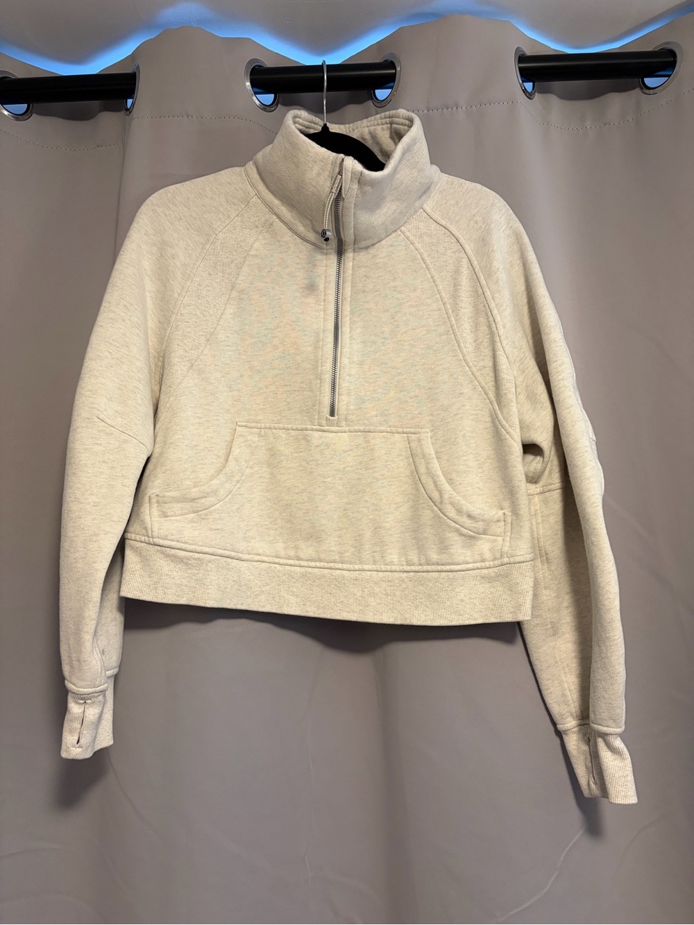 lululemon athletica cropped Scuba Half-Zip Pullover — Oatmeal
